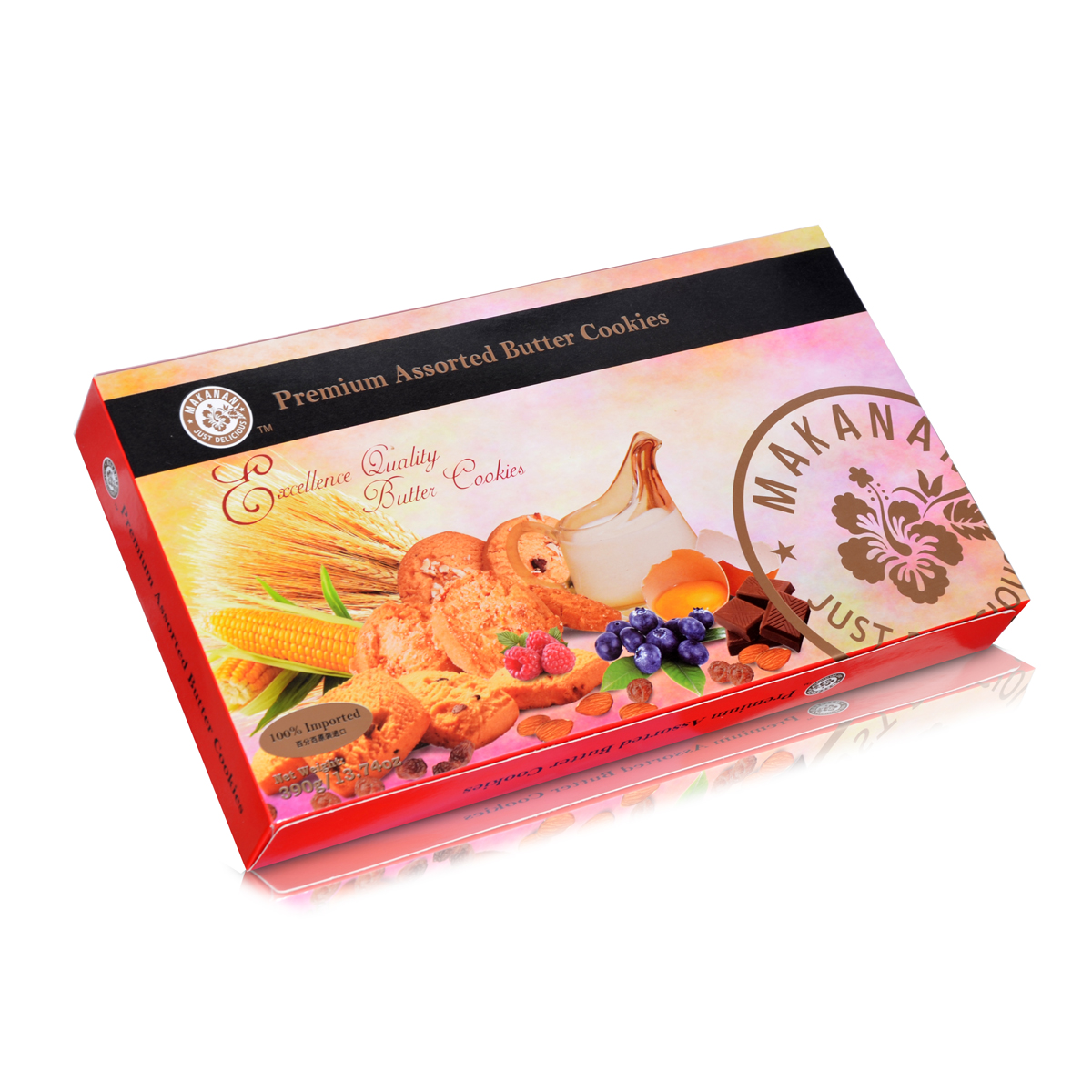 马卡兰什锦曲奇饼干(红色礼盒装)