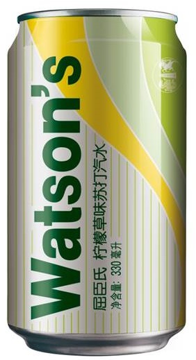 屈臣氏柠檬草味苏打汽水