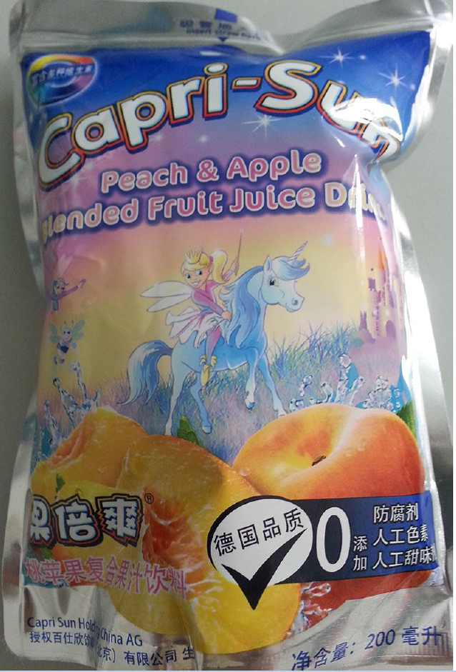 果倍爽桃苹果复合果汁饮料