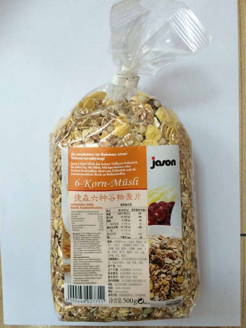 捷森六种谷物麦片500G