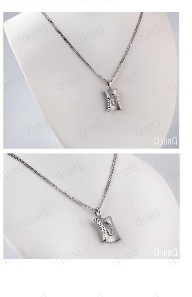 GSUNG铂金Pt950男款项链吊坠长方形新品白金吊牌男士挂件定制