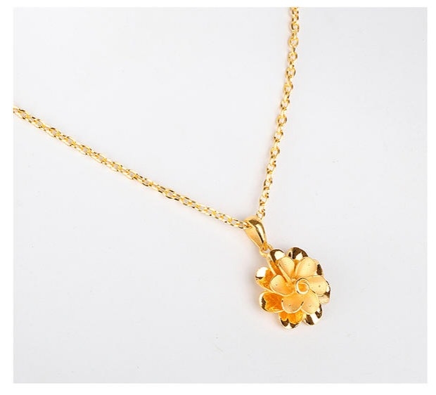 吉上吉珠宝豪华足金AU999女士花型吊坠热销黄金女项链坠子