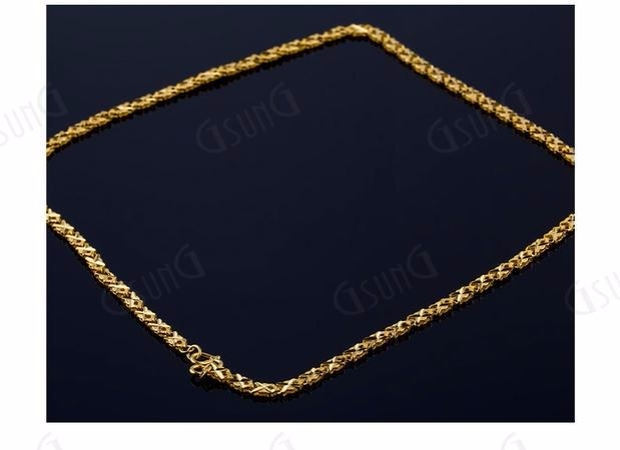 GsunG人气足金男女式精工车花纹超闪项链结婚送礼订制计价