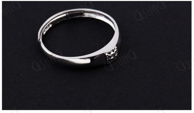 吉上吉珠宝 铂金950对戒活扣情侣戒指男女仿钻纯金结婚戒可调大小