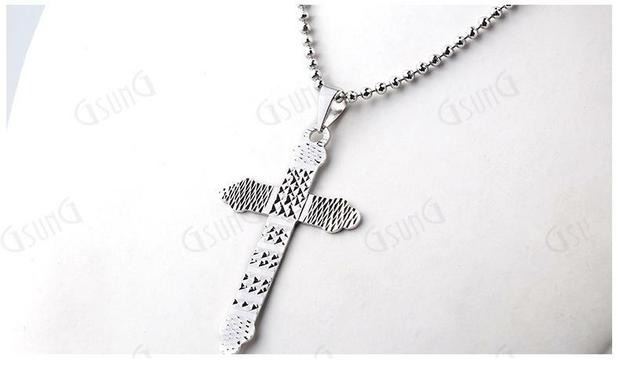 GSUNG吉上吉铂金项链挂件男式多切面十字架吊坠纯白金Pt950项链坠