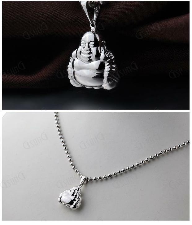 GSUNG吉上吉铂金pt950纯金吊坠弥勒佛项链坠轻金小吊坠百搭保平安