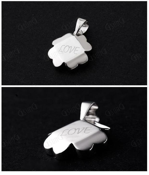 GSUNG吉上吉铂金Pt950女士吊坠love花型白金项链坠生日礼物订制
