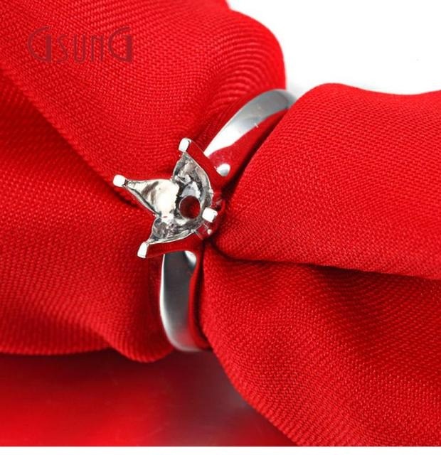 GSUNG女士铂金PT950结婚订婚钻石戒指18K白金指环婚戒情人礼物