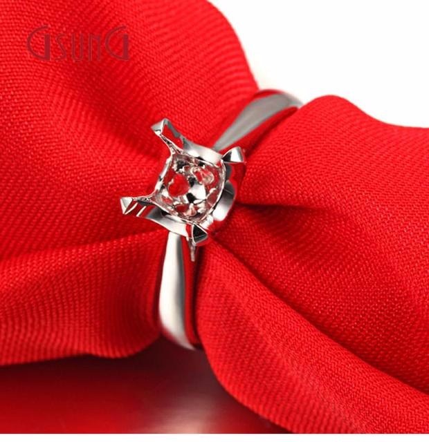 GSUNG铂金PT950镶钻戒指女戒定制18K白金戒子婚戒宴会闪耀指环