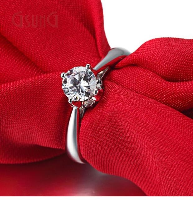 GSUNG白18K金钻石女戒群镶求婚结婚戒指30分50分克拉裸钻女款订制
