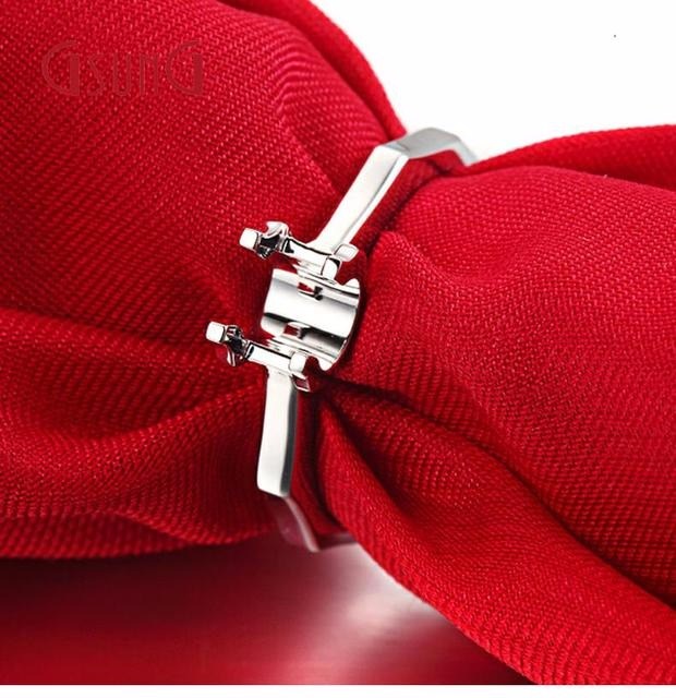 GSUNG白18K金对角钻戒女戒指环结婚订婚求婚铂金镶钻戒子送女友