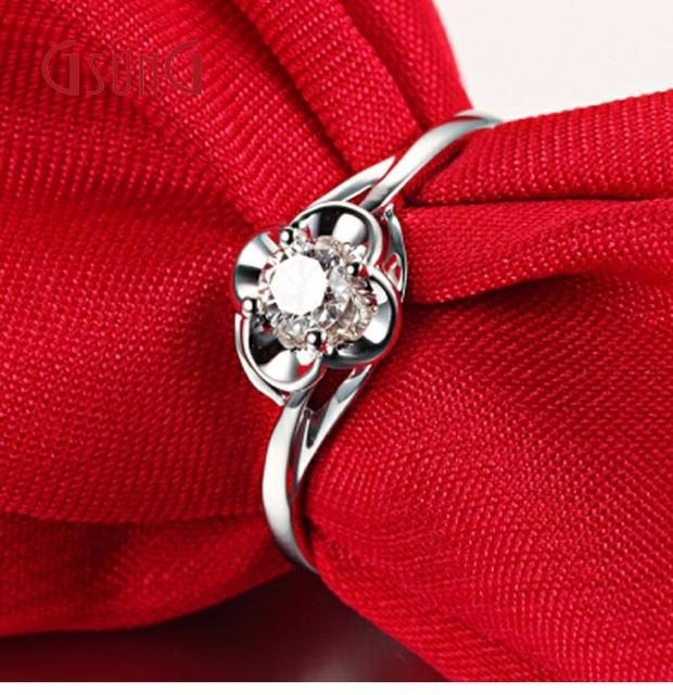 GSUNG钻石戒指白金18K裸钻克拉钻定制女款PT950铂金钻石指环戒指