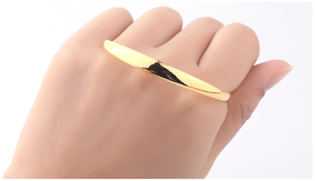 GSUNG吉上吉AU999黄金光面手镯实心推拉男女款手环24K足金手链