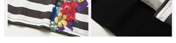 YINER音儿专柜春装新款 时尚条纹印花拼接针织衫女85306296