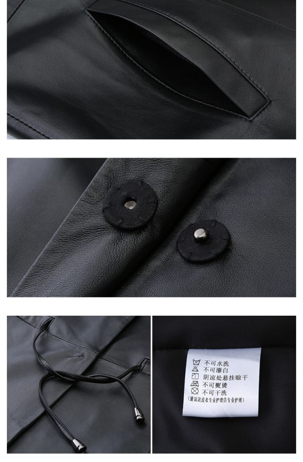 YINER音儿春装新品 时尚中长款绵羊皮气质皮衣外套女86319430