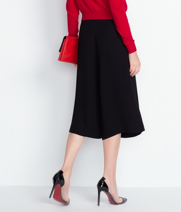 YINER音儿 春季新款 黑色宽松显瘦百搭七分阔腿裤 女86320320