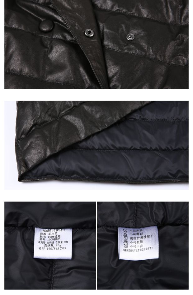 YINER音儿 春季新款 高端黑色中长款连帽轻薄羽绒服86319340