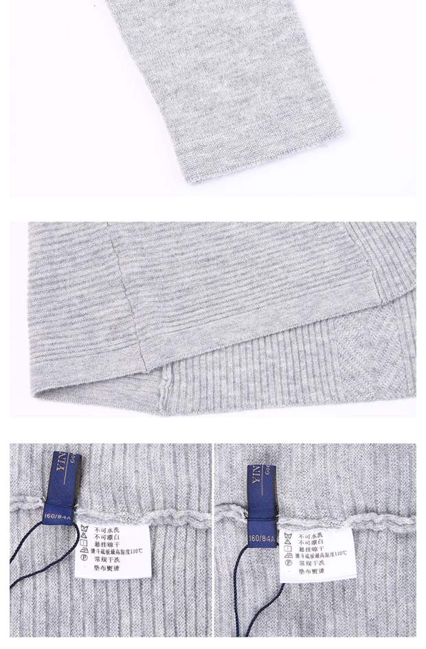 YINER音儿春装新款 优雅纯色罗纹直筒羊毛针织连衣裙85806213