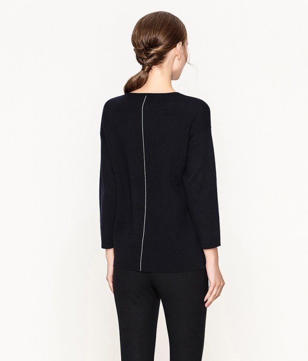 YINER音儿 春季新款 时尚动漫印花修身羊毛针织衫女86306060