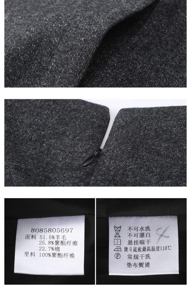 YINER音儿 冬季新款 复古风纯色羊毛宽松H型连衣裙85805697