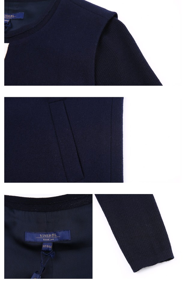 YINER音儿 冬季新款 优雅拉链拼接H型淑女气质连衣裙85805877