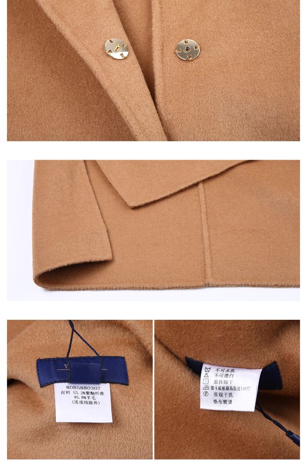 YINER音儿 冬季新款 双面呢连帽不规则气质毛呢外套85880307