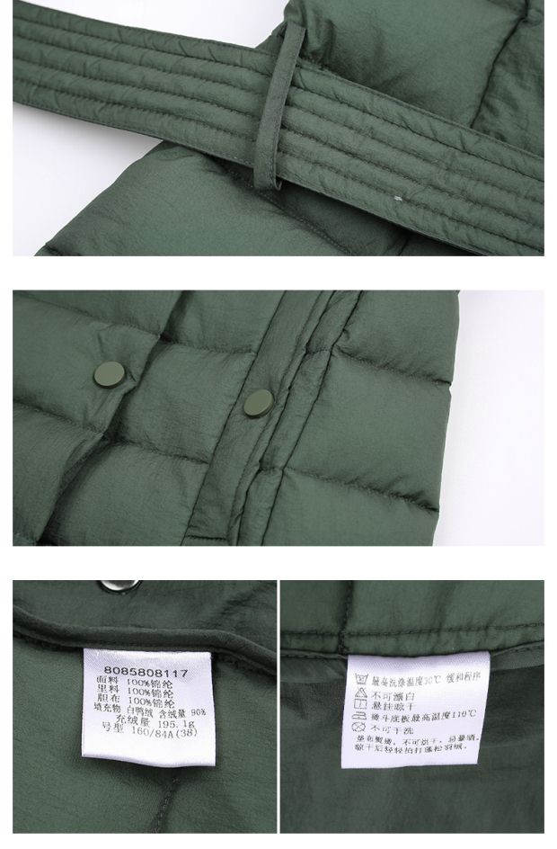 YINER音儿冬季新款 时尚长款条纹修身加厚连帽羽绒服85808117