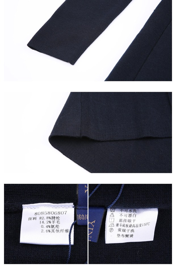 YINER音儿冬季新款 时尚品牌长款纽扣装饰毛针织外套85806807