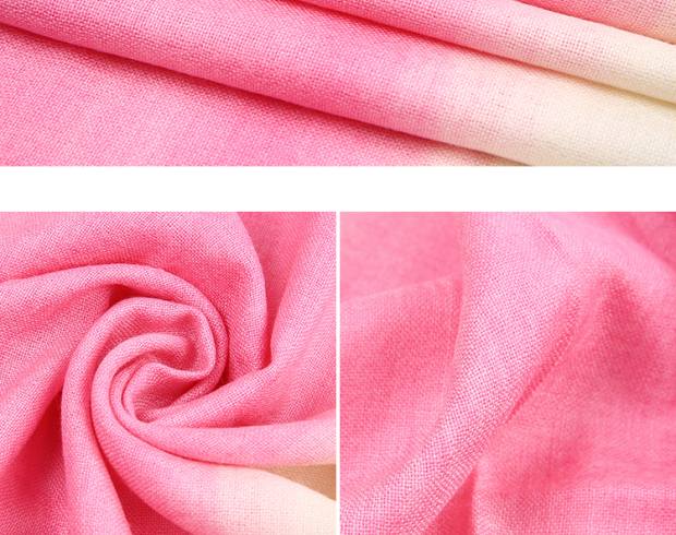 YINER音儿 冬季新品 时尚玫红渐色保暖百搭围巾女8c66590030