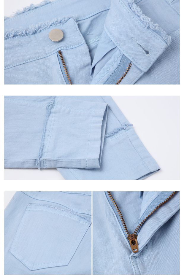 YINER音儿 2017春季新款 时尚多色修身显瘦百搭牛仔裤子86821021