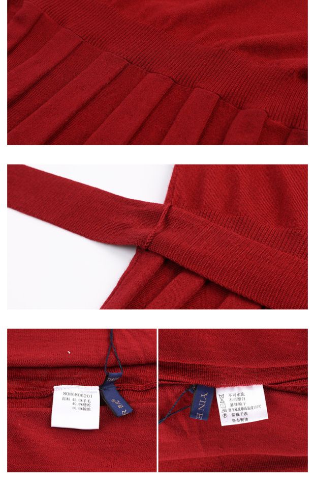 YINER音儿 2017春季新款 时尚五分袖系带收腰修身连衣裙86806201