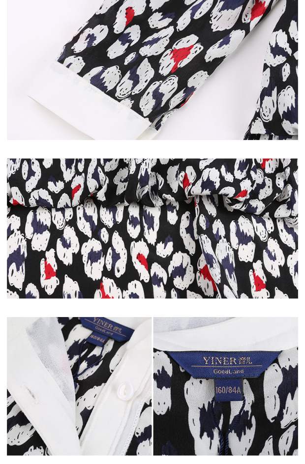 YINER音儿 2017春季新款 时尚碎花印花气质立领女衬衫86830011