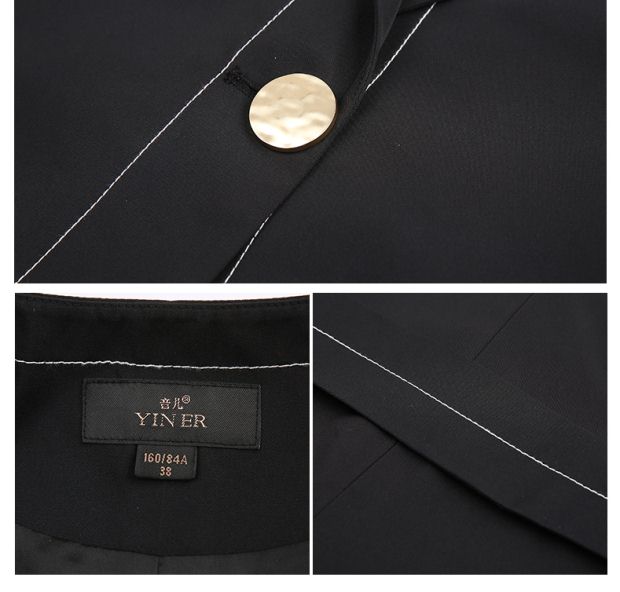 YINER音儿2017春季新款 时尚中长款一粒扣无袖马甲外套8C67110020