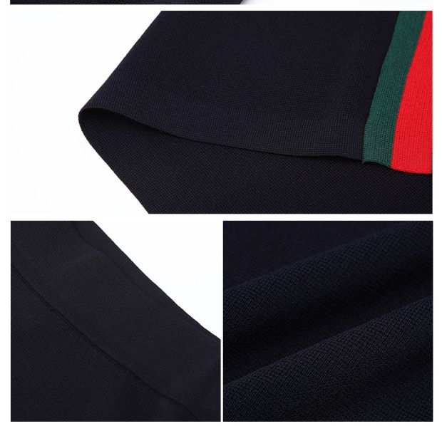 YINER音儿 2017夏季新款 藏蓝色拼接百搭修身半身裙女8C57206040