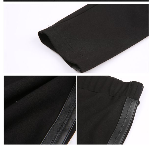 YINER音儿 2017春季新款 黑色弹力修身显瘦薄款打底裤8C67120090