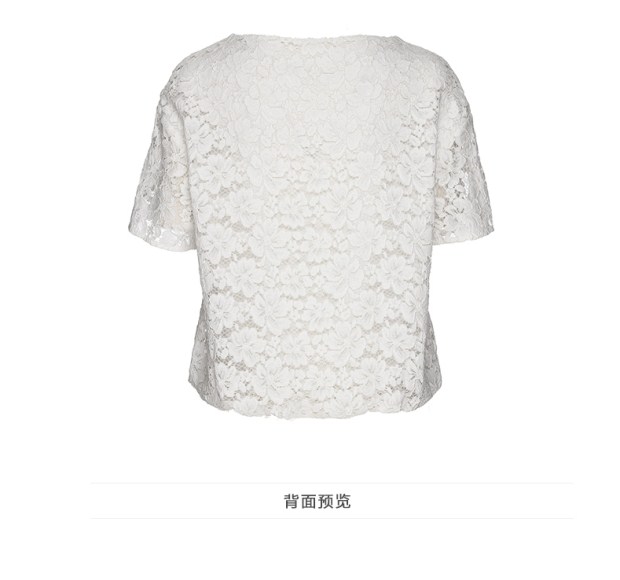 YINER音儿 2017夏季 镂空钩花修身蕾丝女上衣多色8C57270240