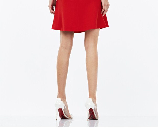 YINER音儿 2017夏季新款 红色钉珠镂空优雅礼服连衣裙8237205150