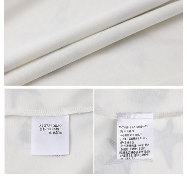 YINER音儿童装 2017夏季新款 时尚卡通印花百搭白色T恤8137260520