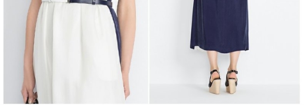 YINER音儿 夏装新款 时尚撞色拼接长款修身连衣裙86205580配