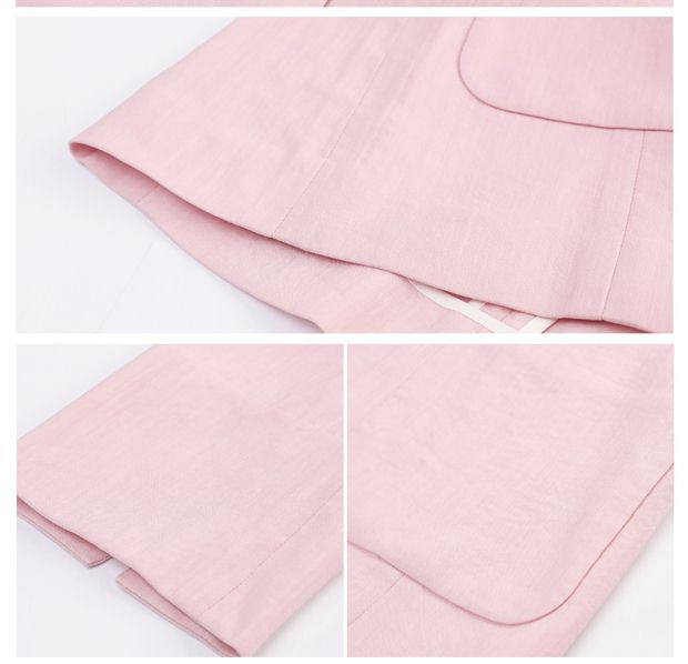YINER音儿 2017夏季新款 粉色五分袖OL休闲西装外套女8C37210130