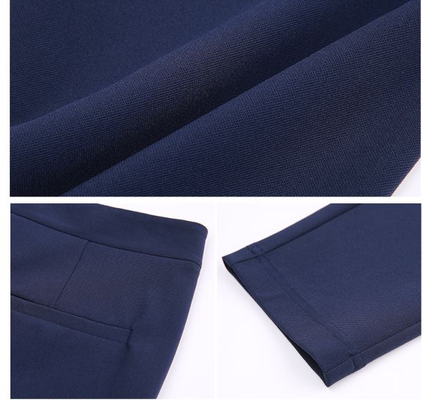 YINER音儿 2017夏季新款 藏蓝色钉珠装饰修身铅笔裤子8C67120040