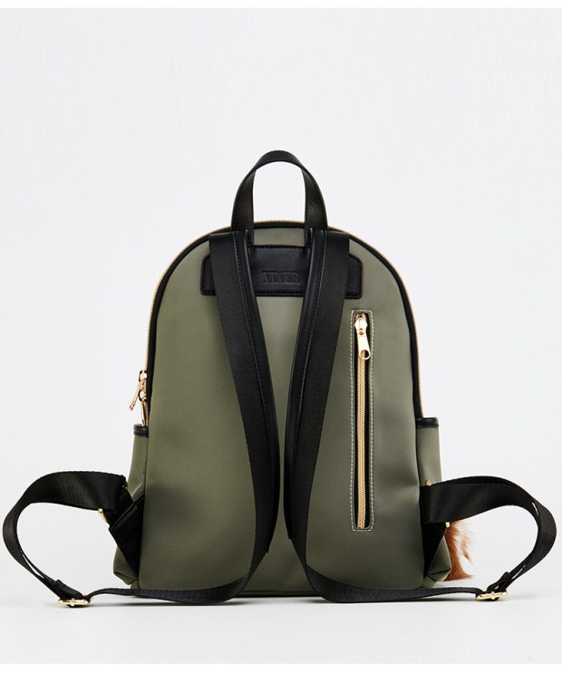 YINER音儿 2017秋季新款 时尚可拆毛球双肩旅行背包8C57391070