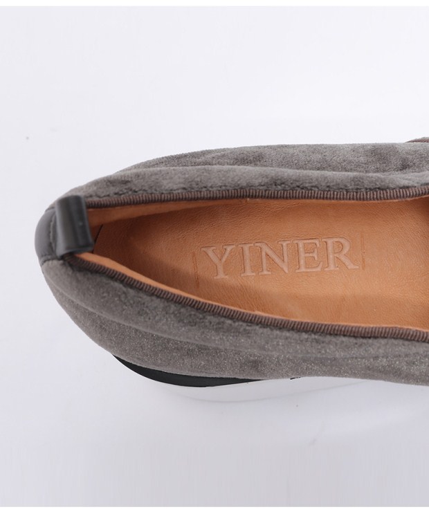 YINER音儿 2017秋季新款休闲钉珠绒面卡通一脚蹬乐福鞋8C57392060
