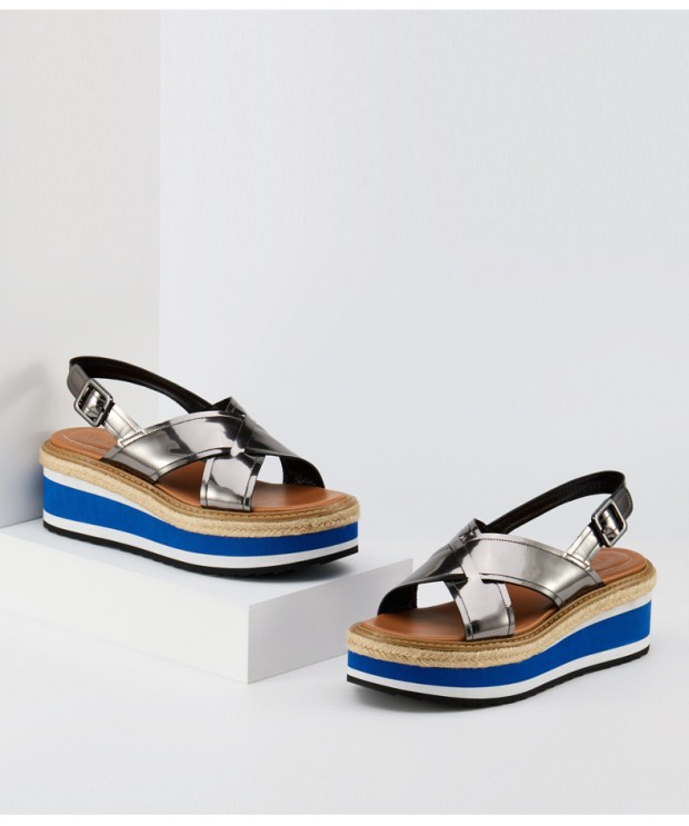 YINER音儿 2017夏季新款 时尚松糕厚底草编跟休闲凉鞋8C57292160