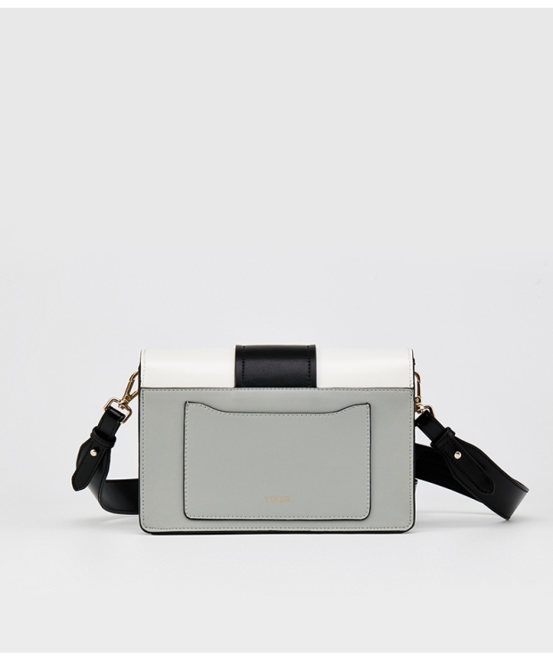 YINER音儿 2017秋季新款 宽肩带斜挎撞色金属扣女包8C57391050