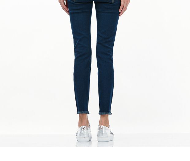 YINER音儿 2017秋季新款 时尚修身显瘦小脚毛边铅笔裤8C57320030