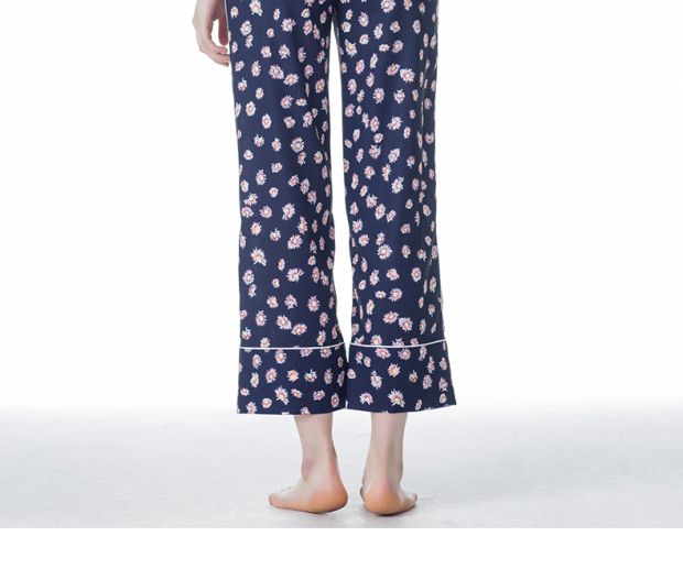 YINER音儿 2017秋季新款 花卉印花家居服睡衣女上衣夏8C57310740