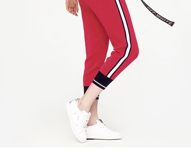 YINER音儿 2017秋季新款 时尚条纹V领修身短袖女上衣8C67370200