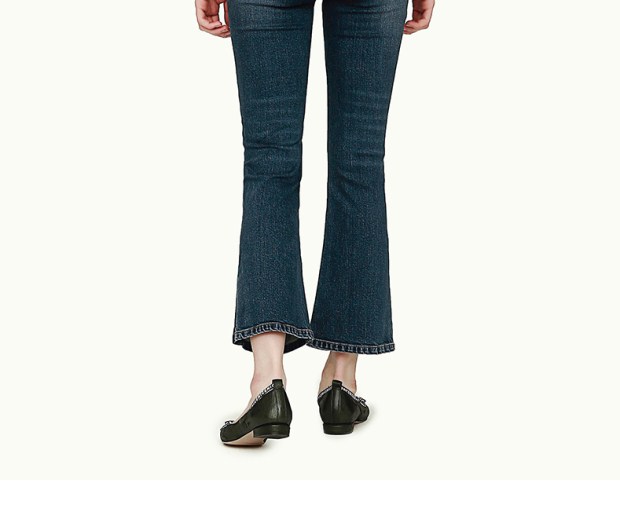 YINER音儿 2017秋季新款 时尚九分裤修身喇叭裤牛仔裤8C57320630