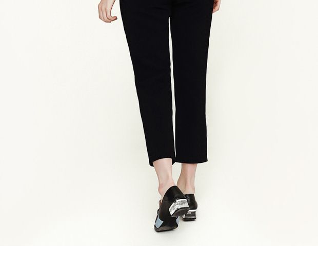 YINER音儿 2017秋季新款 时尚蝴蝶结系带修身直筒裤女8C57320400